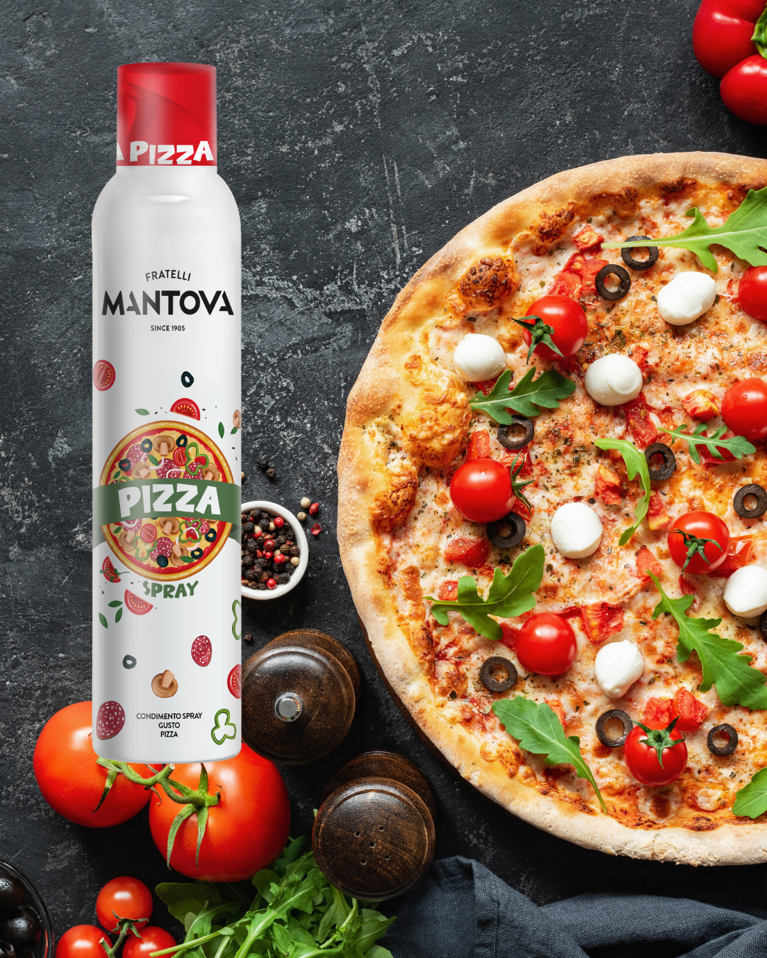 Mantova Pizza Spray, 8 oz