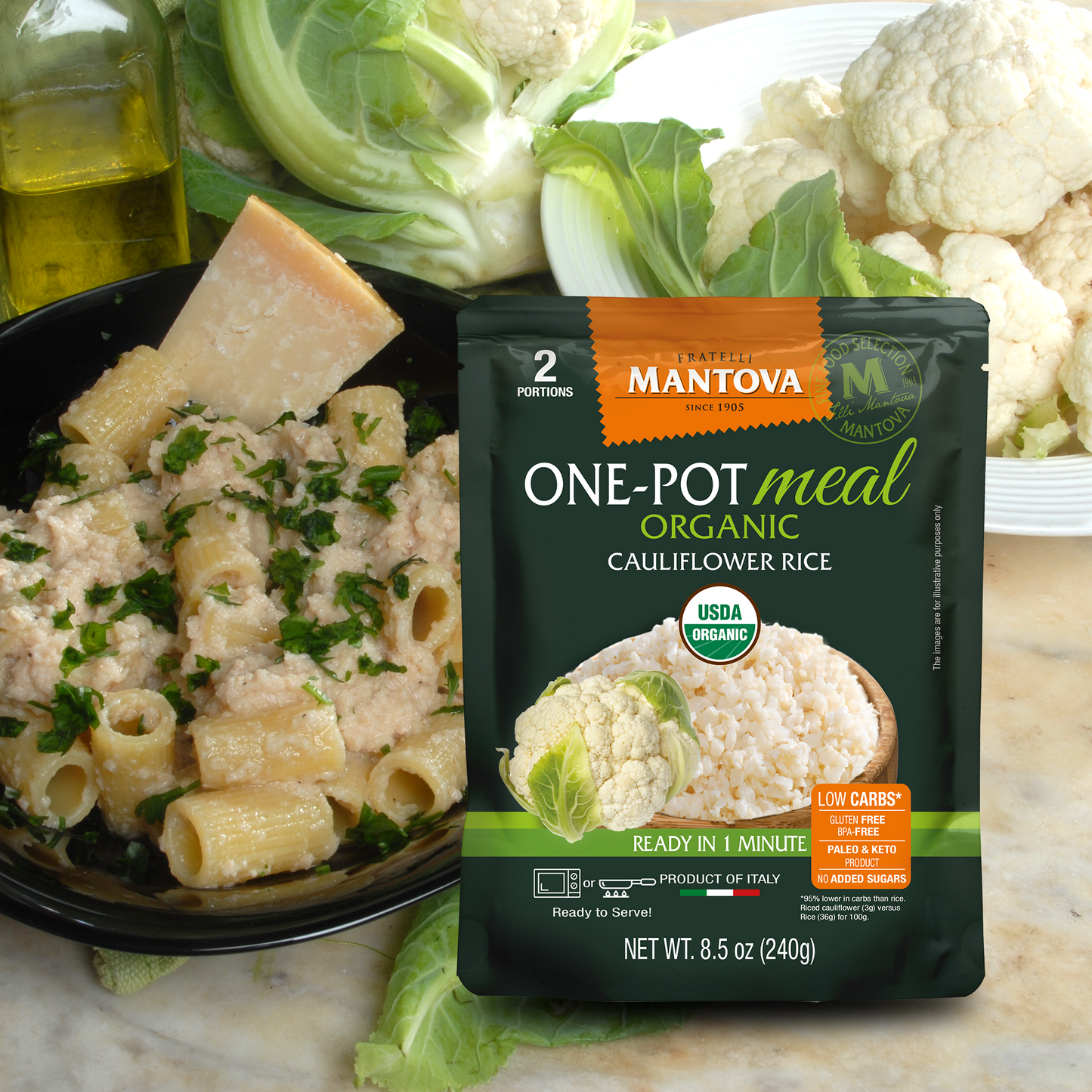 Mantova Organic Cauliflower Rice, 8.5 oz.