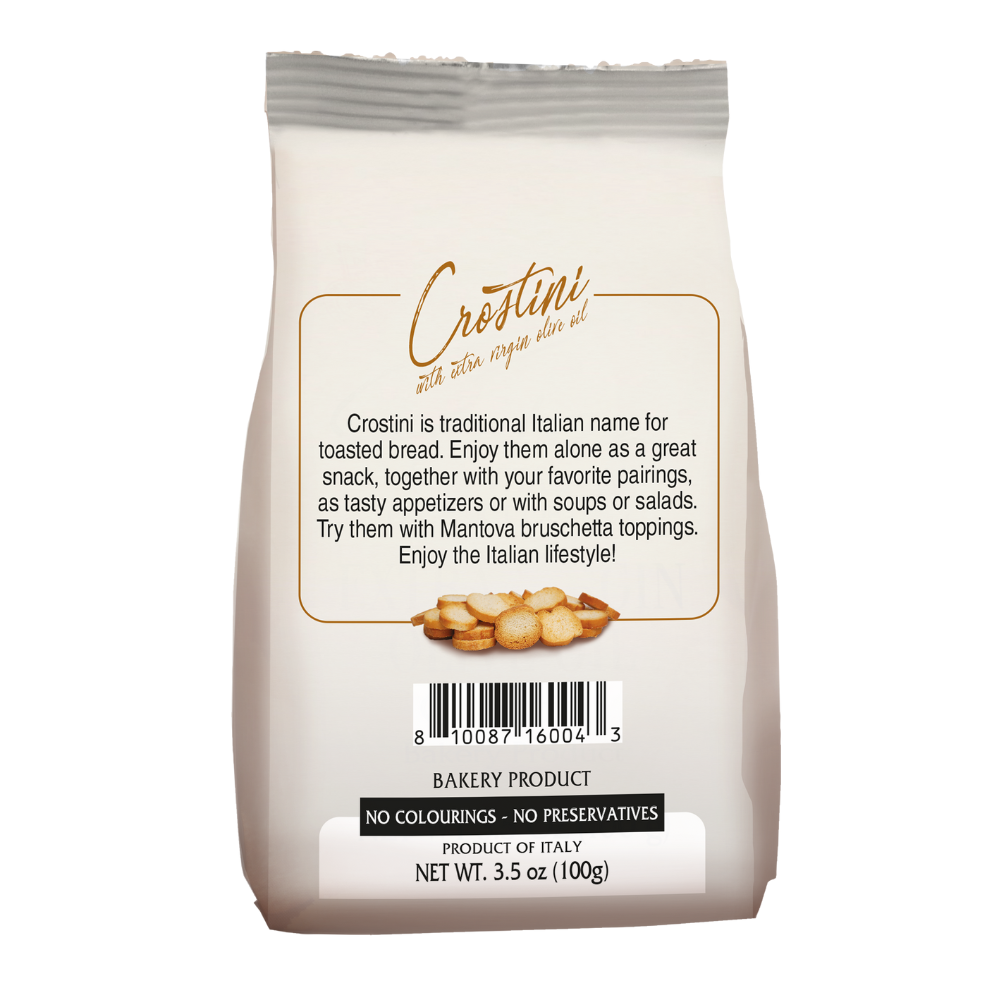 Mantova Crostini with Extra Virgin Oil Olive, 3.5 oz.