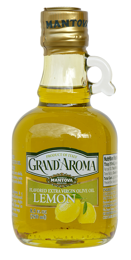 Mantova Grand'Aroma Flavored Extra Virgin Olive Oil Variety Set: Pasta & Sugo, Pizza & Pizza, Lemon, Rosemary, 8.5 Fl Oz each