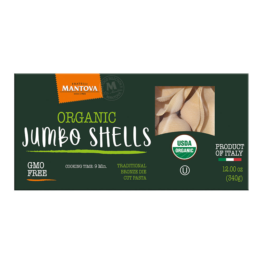 Mantova Organic Jumbo Shells Pasta, 12 oz