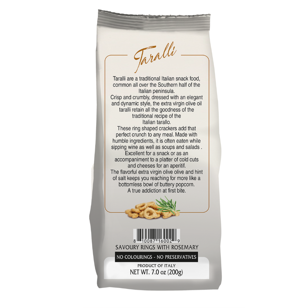 Mantova Taralli with Rosemary, 7 oz.