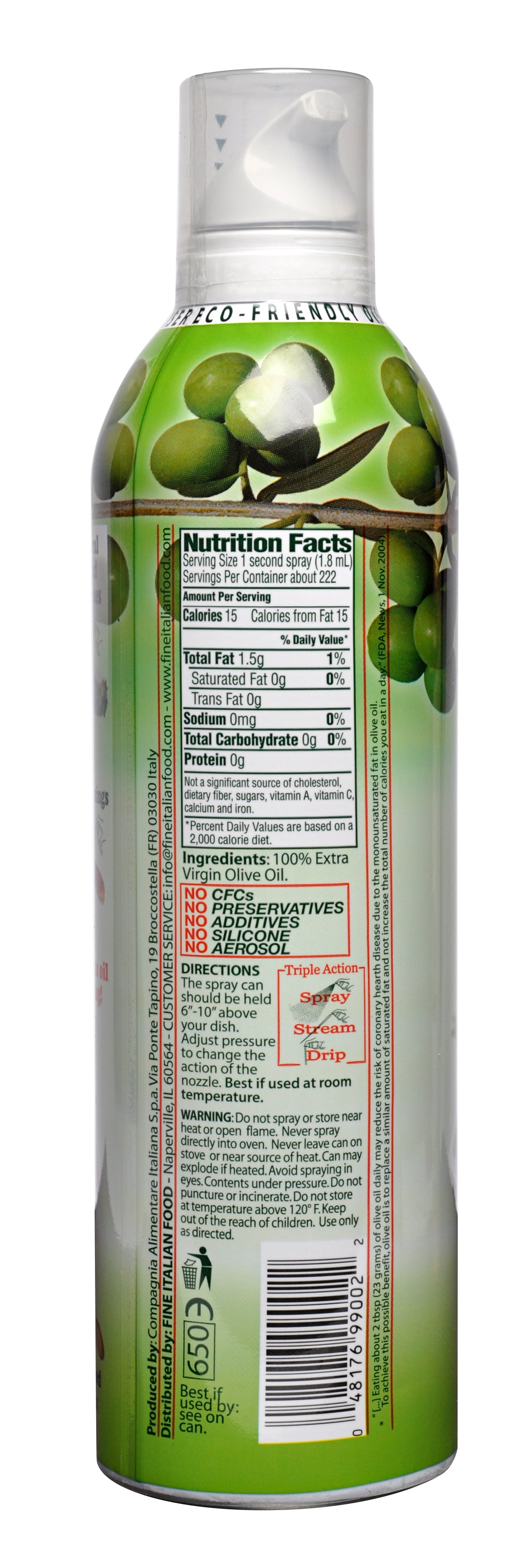 Mantova Spray Extra Virgin Olive Oil, 13.5oz