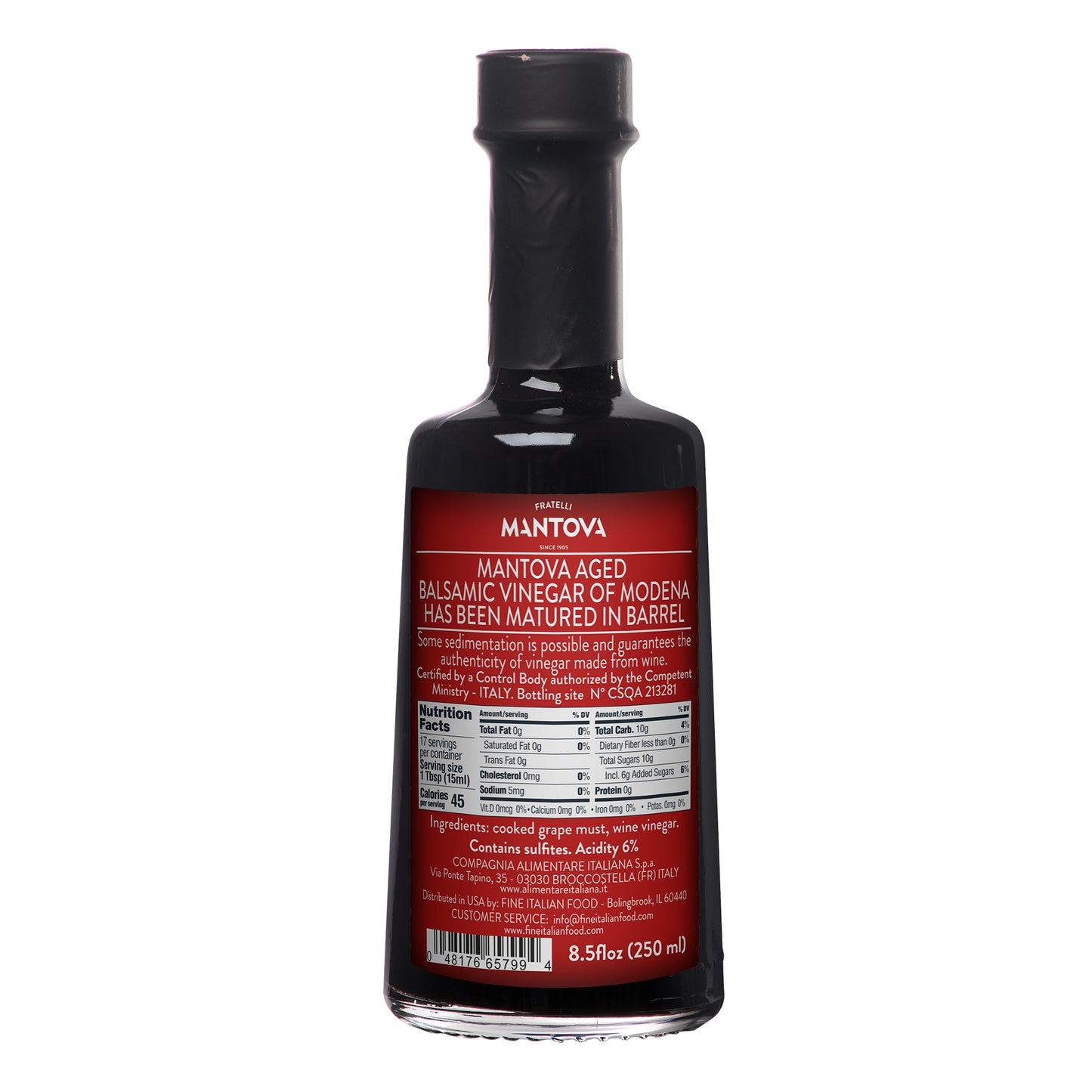 Mantova Aged Balsamic Vinegar of Modena IGP, 8.5 fl. oz.