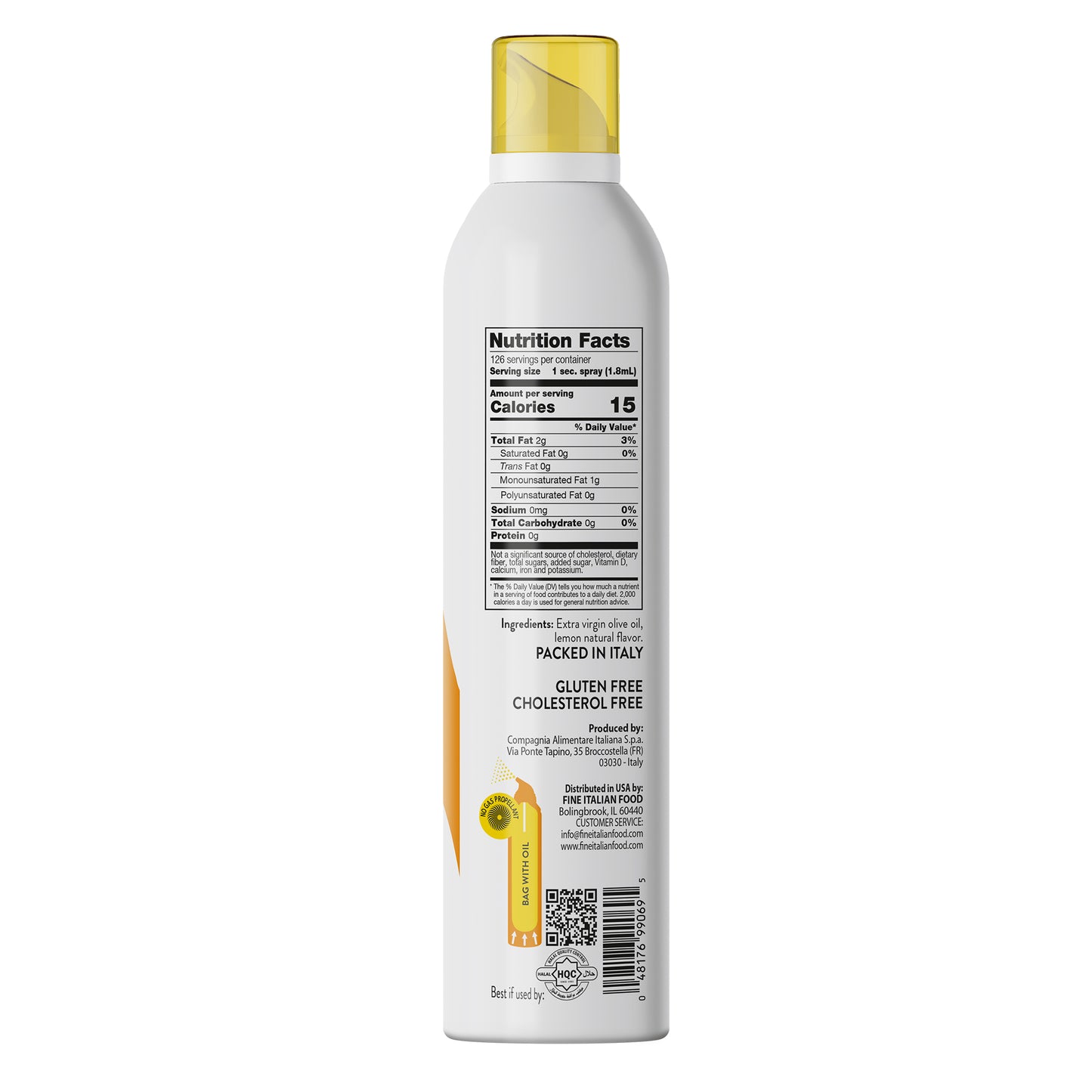 Mantova Lemon Extra Virgin Olive Oil Spray, 8 oz.