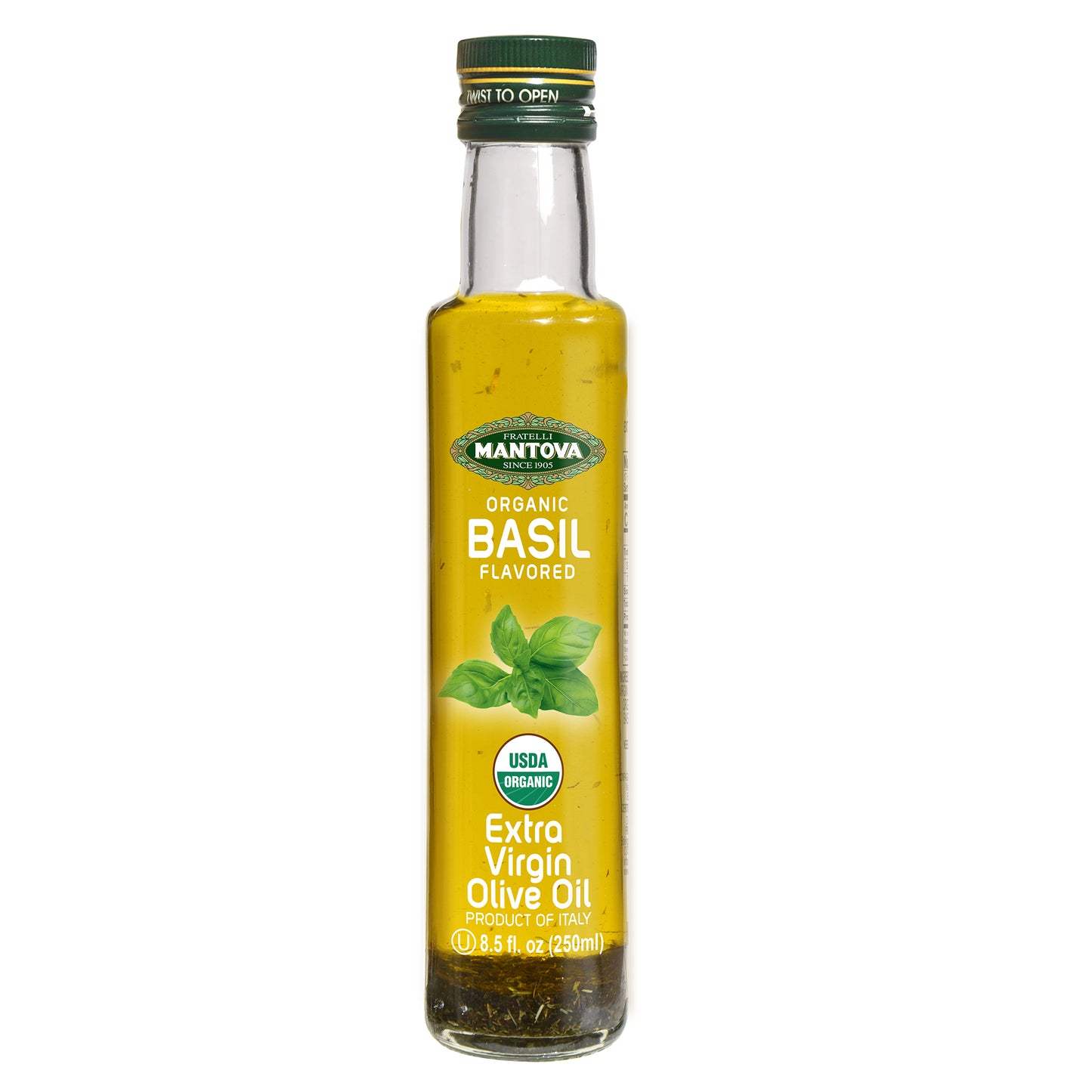 Mantova Organic Basil Extra Virgin Olive Oil, 8.5 oz.