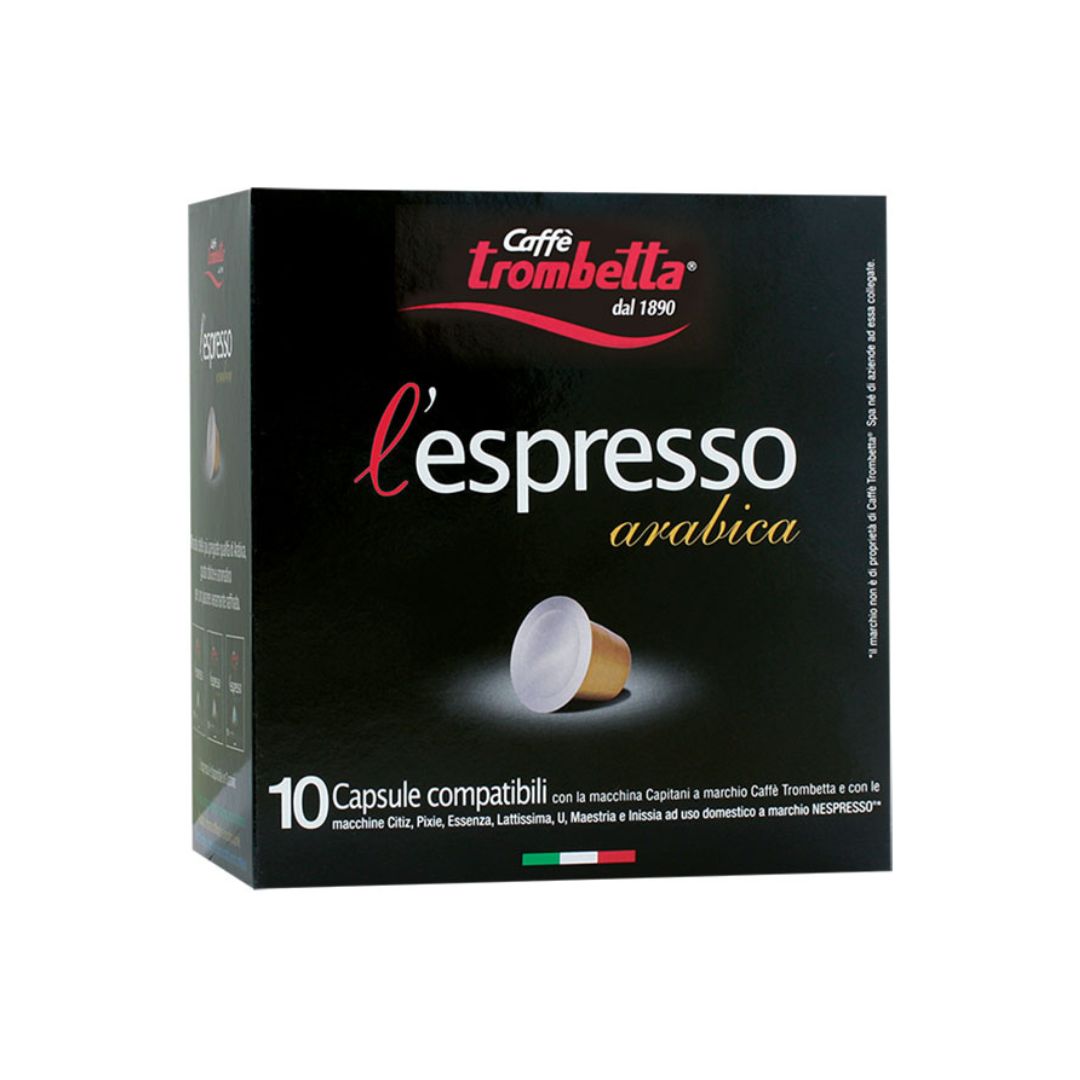 Caffè Trombetta L'Espresso Arabica, 10 Nespresso Capsules