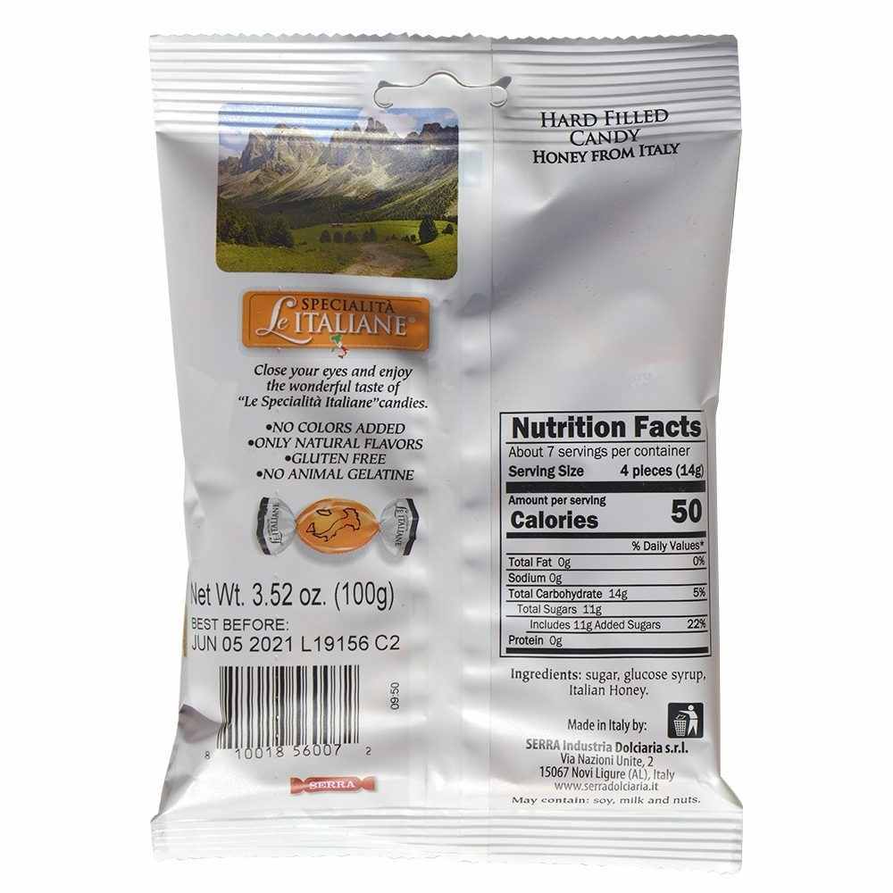 Le Specialità Italiane Hard Candy with Honey from Italy, 3.52 oz.