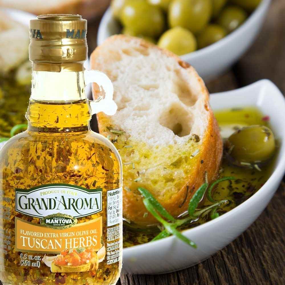 Mantova Grand'Aroma Tuscan Herbs Extra Virgin Olive Oil, 8.5 oz.