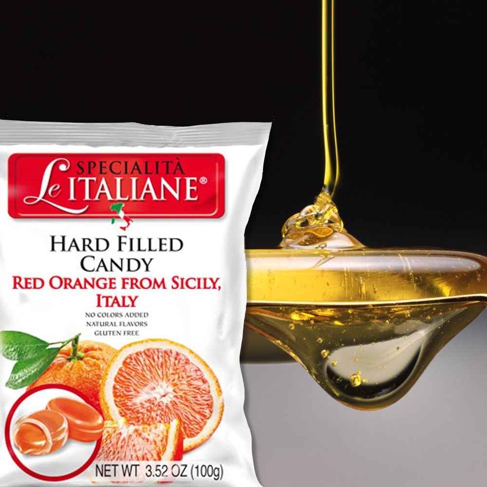 Le Specialità Italiane Hard Candy with Red Orange of Sicily, 3.52 oz.
