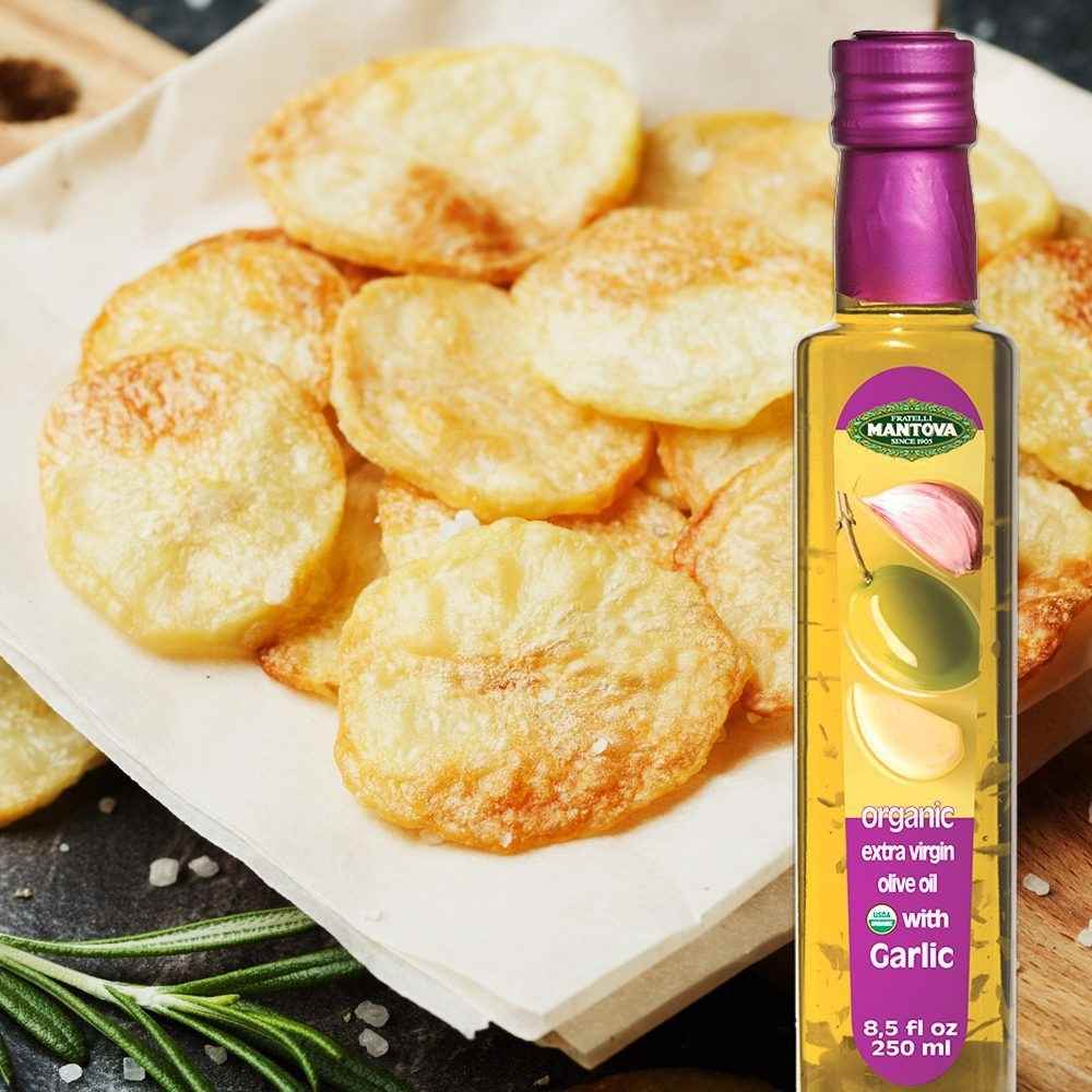 Mantova Organic Garlic Extra Virgin Olive Oil, 8.5 oz