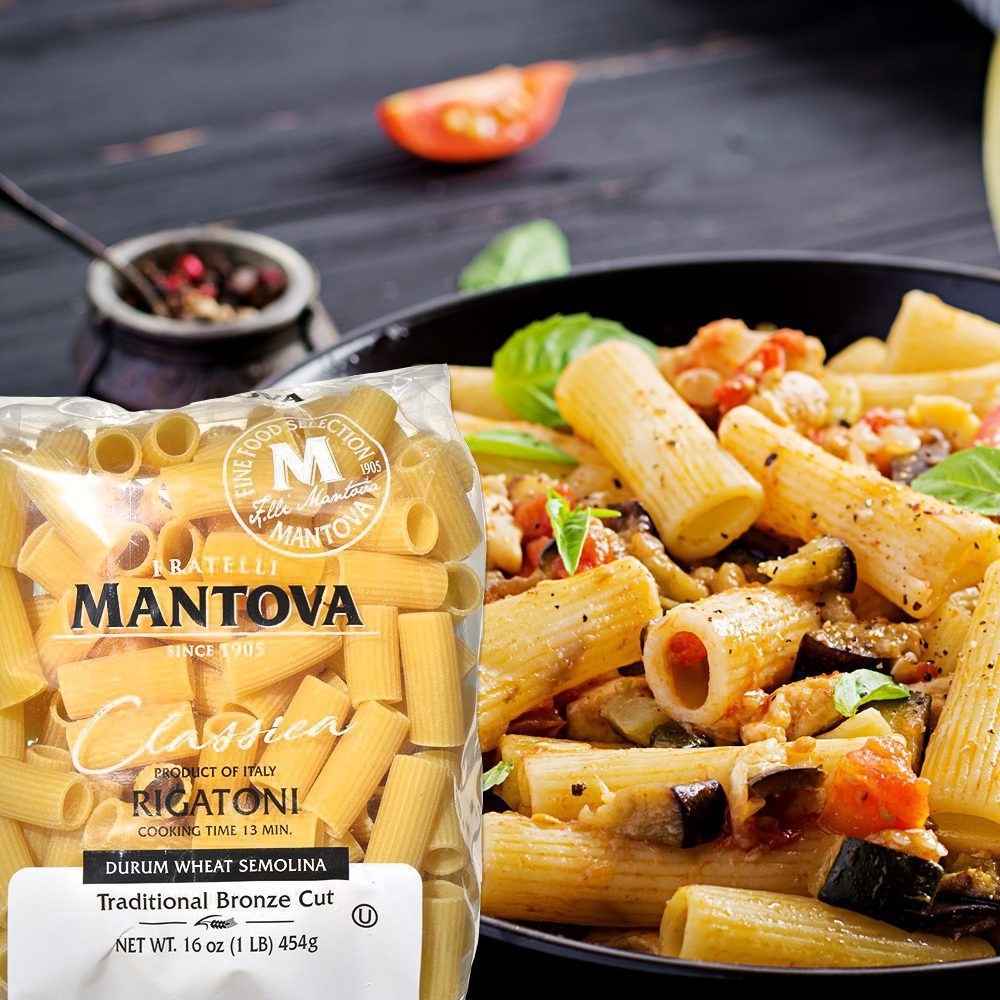 Mantova Bronze Cut Rigatoni Pasta, 1 lb.