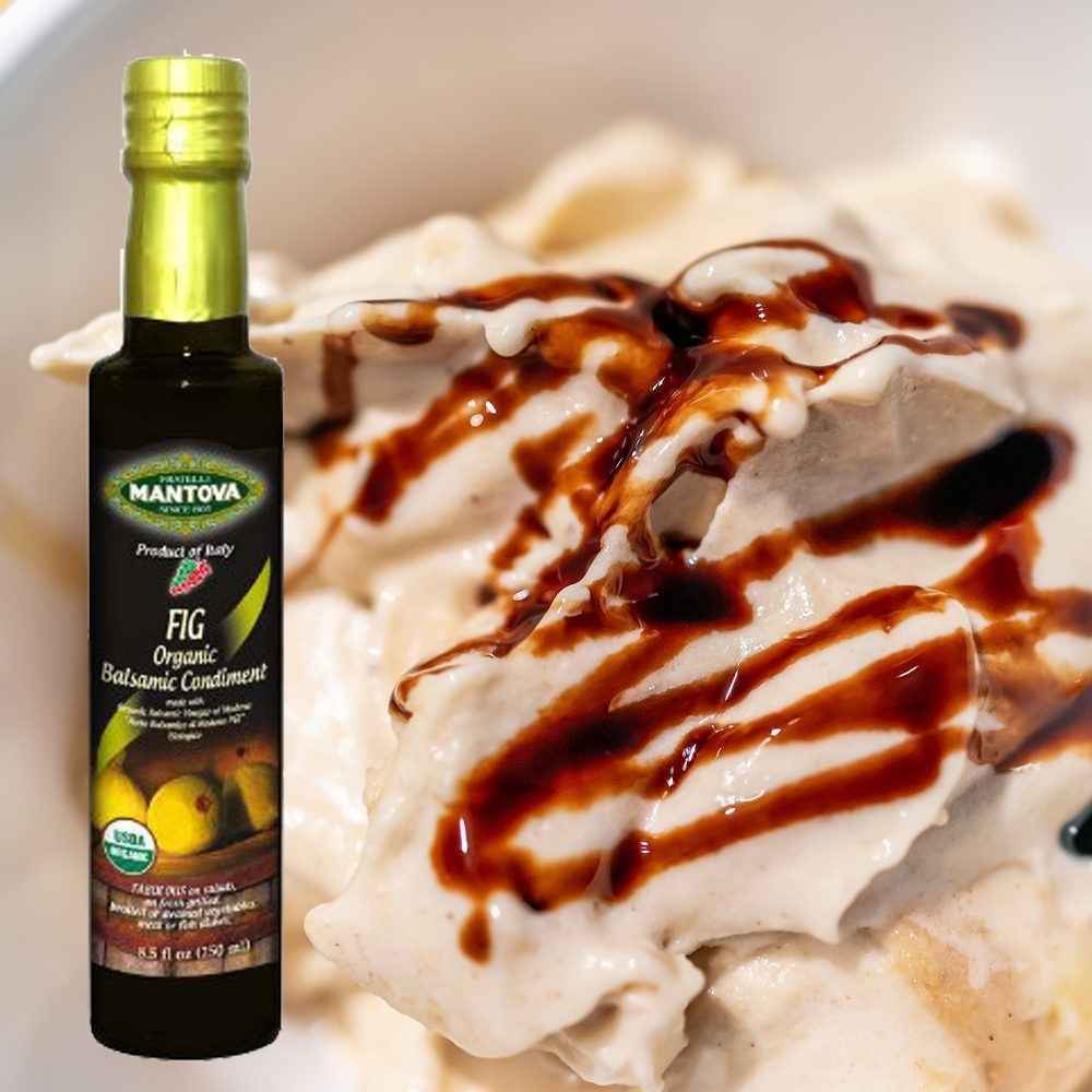 Mantova Organic Balsamic Vinegar of Modena Set: Pear, Fig, Raspberry, Pomegranate, 8.5 oz each