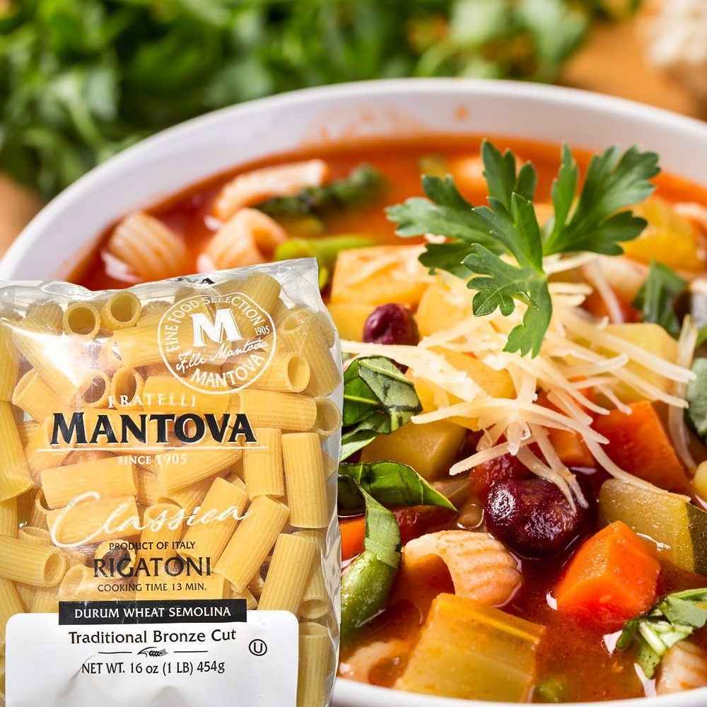 Mantova Bronze Cut Rigatoni Pasta, 1 lb.