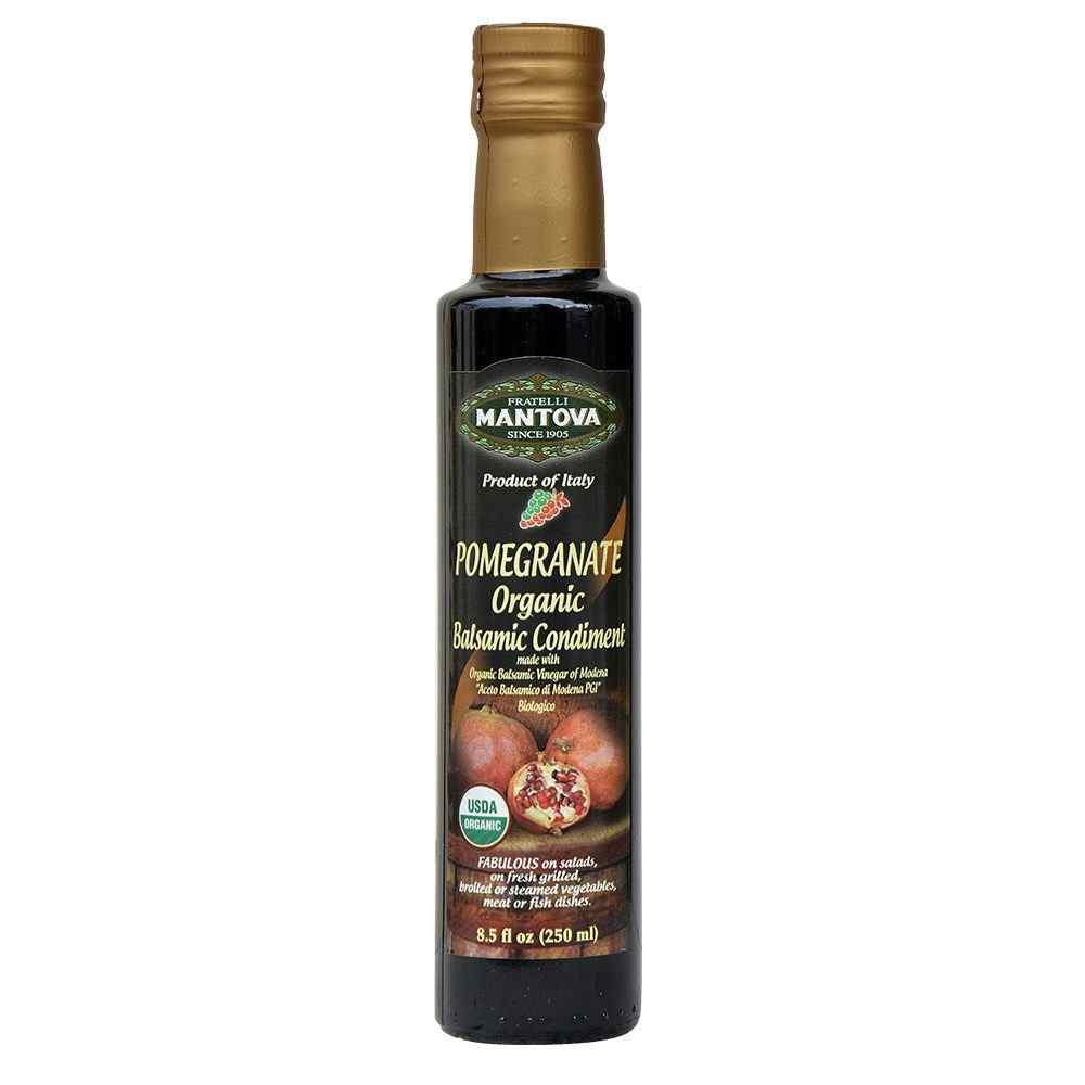 Mantova Organic Pomegranate Balsamic Vinegar of Modena, 8.5 oz