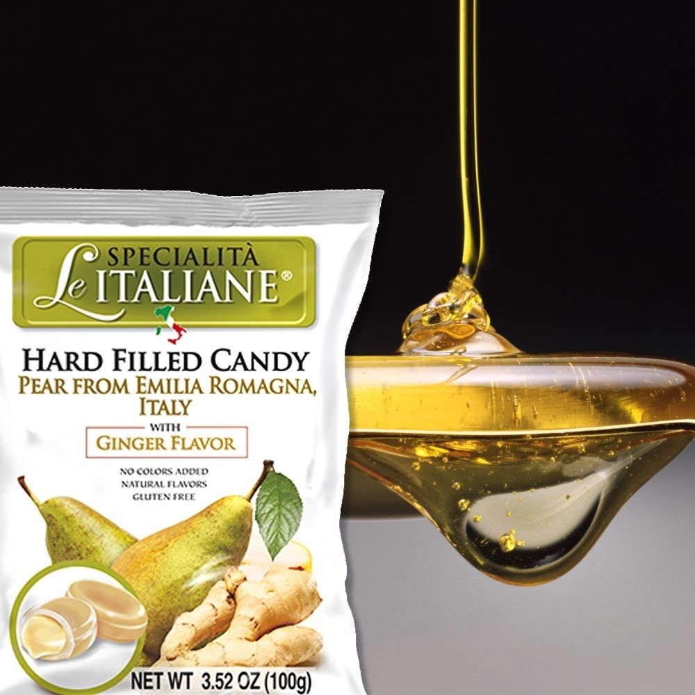 Le Specialità Italiane Hard Candy with Pear of Emilia Romagna PGI and Ginger, 3.52 oz.