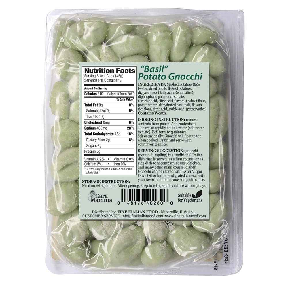 Mantova Cara Mamma Potato Gnocchi with Basil, 16 oz.