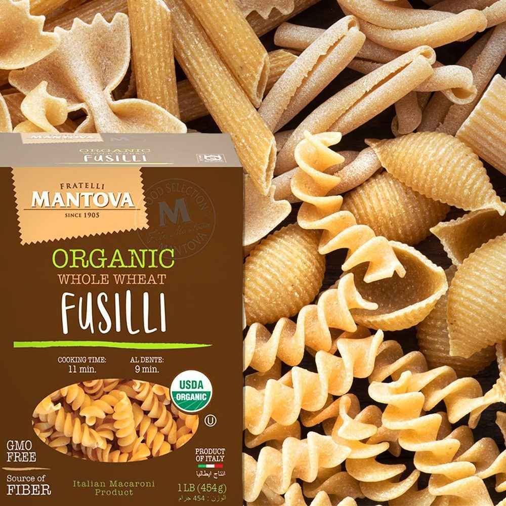 Mantova Organic Whole Wheat Fusilli, 1 lb.