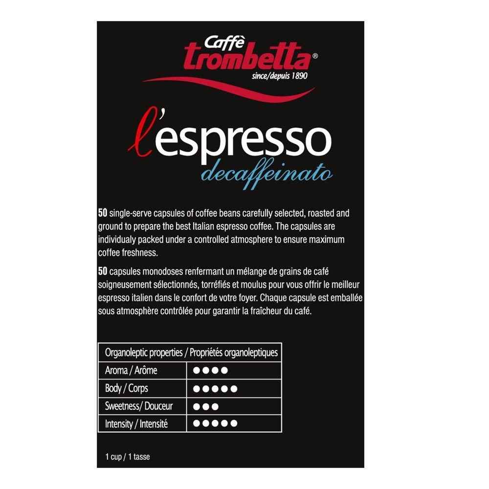 Trombetta Decaf Nespresso Pods, 10 count