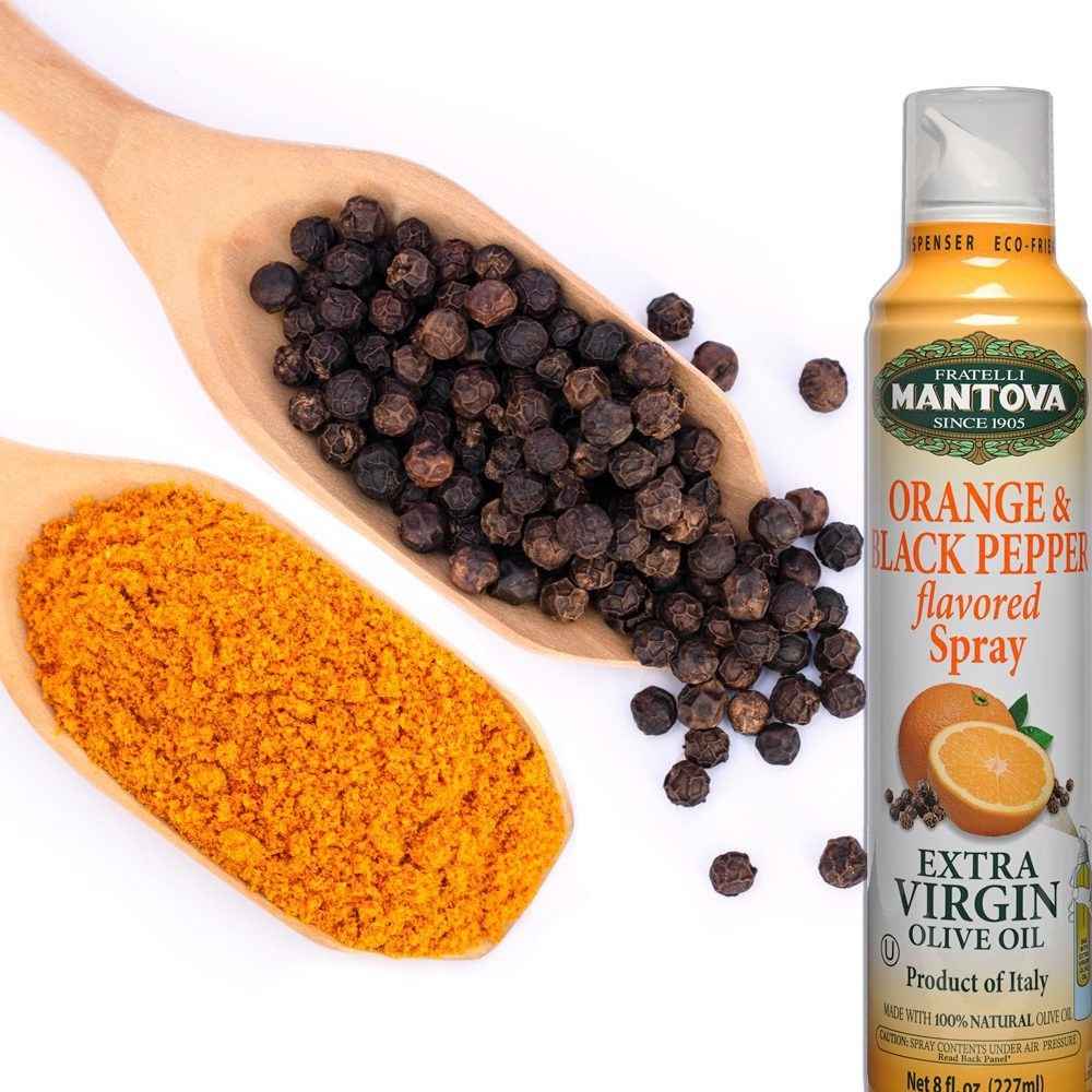 Mantova Orange & Black Pepper Extra Virgin Olive Oil Spray, 8 oz.