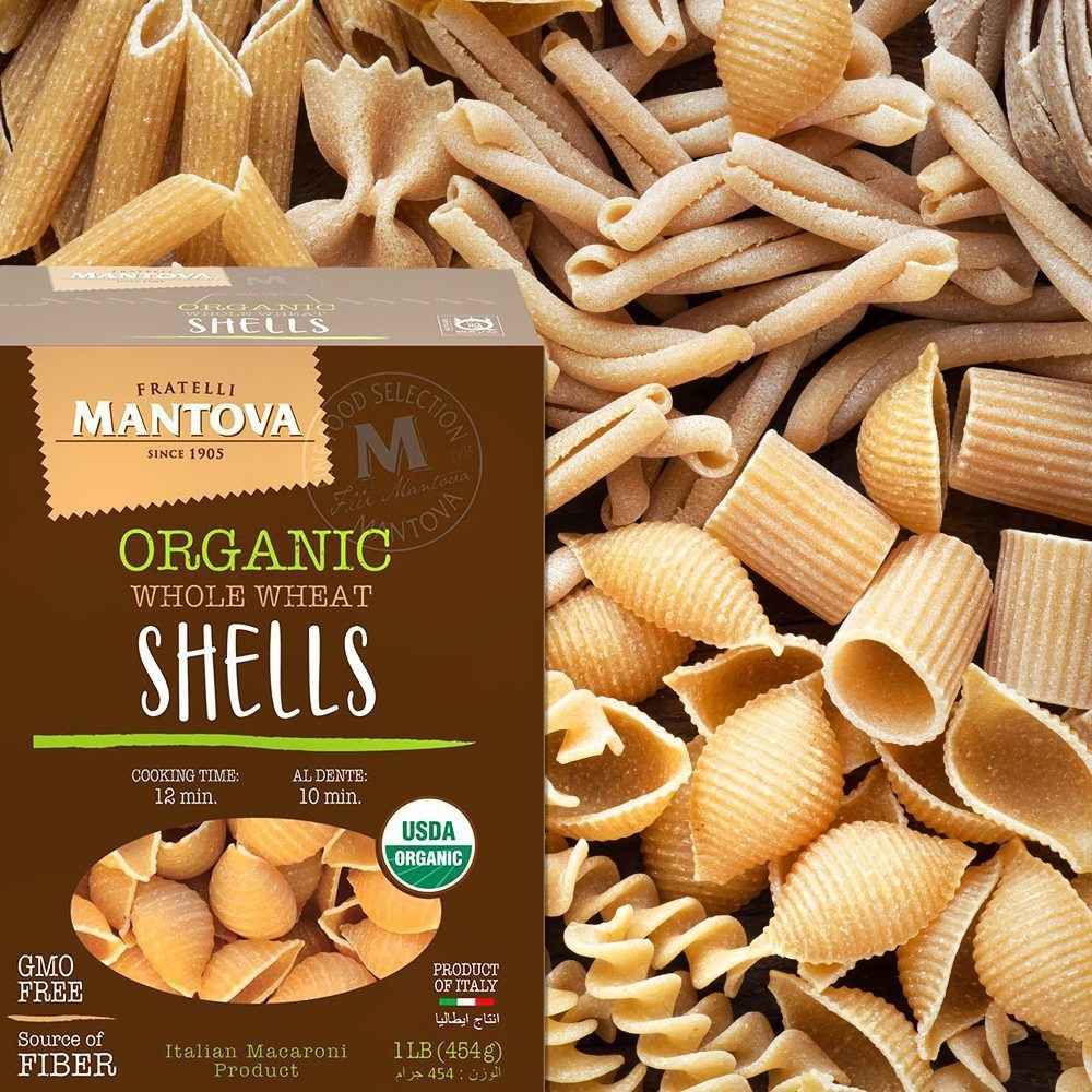 Mantova Organic Whole Wheat Shells, 1 lb.