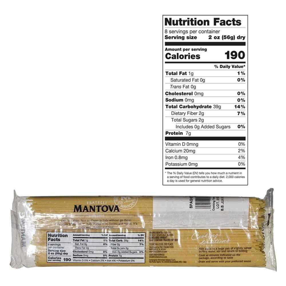 Mantova Bronze Cut Spaghetti Pasta, 1 lb.