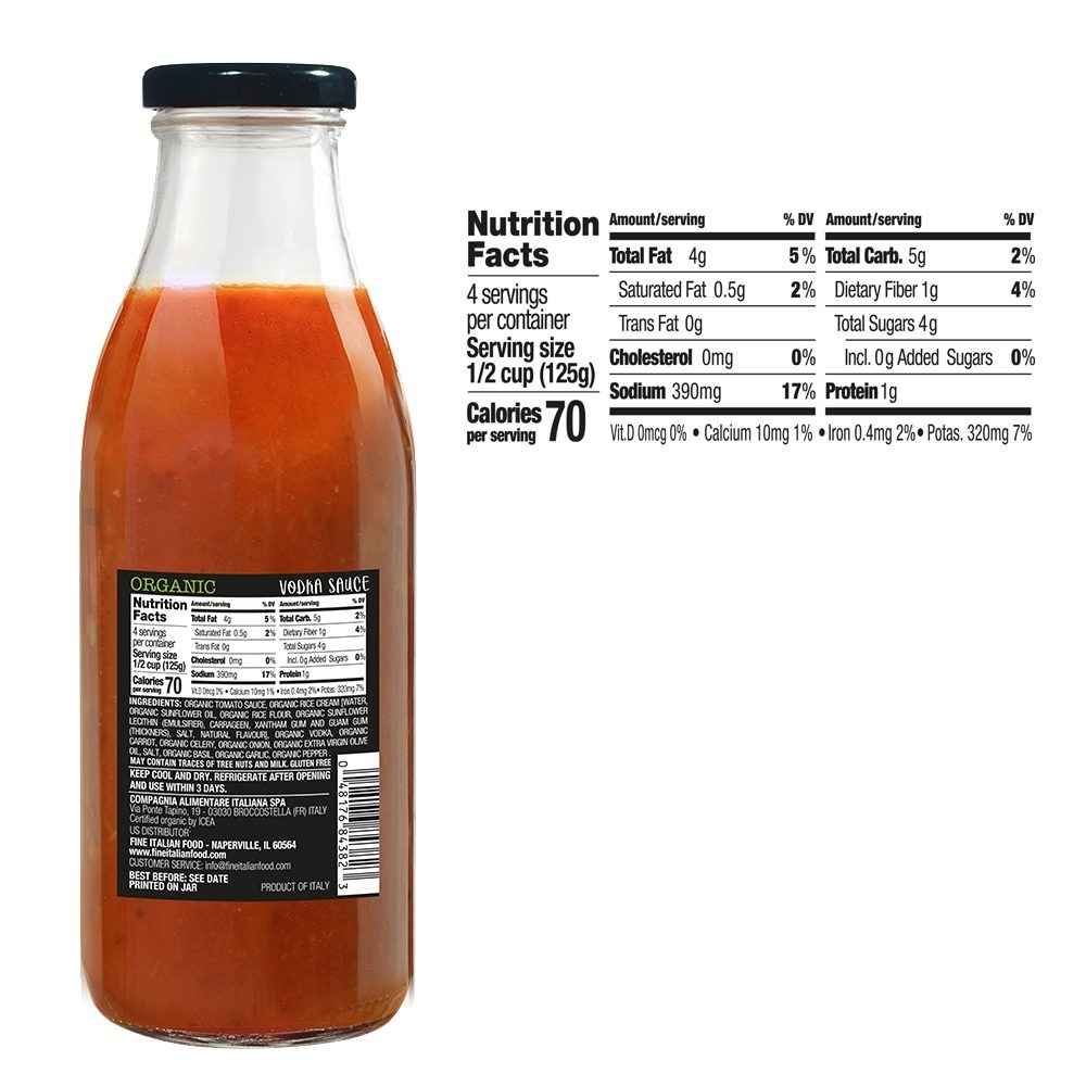 Mantova Organic Vodka Sauce, 17.6 oz.