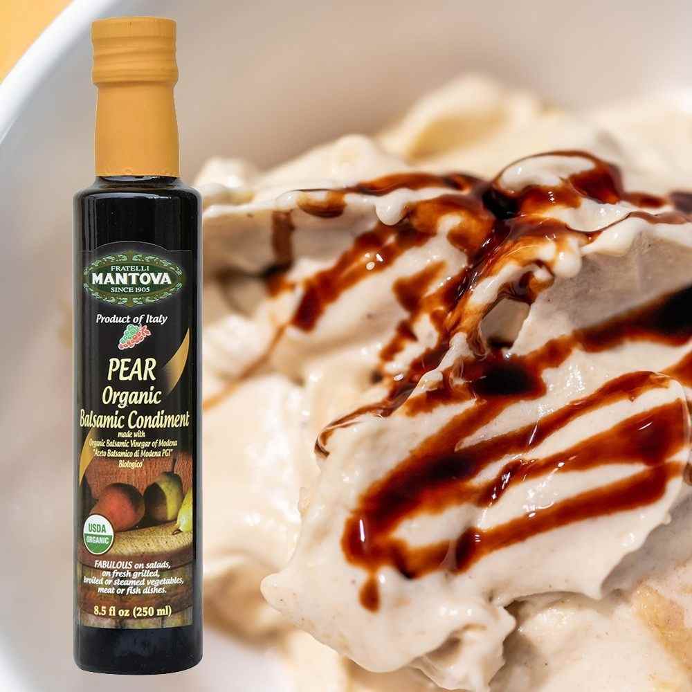 Mantova Organic Pear Balsamic Vinegar of Modena, 8.5 oz