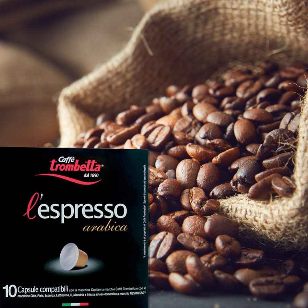 Caffè Trombetta L'Espresso Arabica, 10 Nespresso Capsules