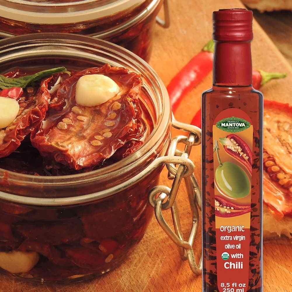 Mantova Organic Chili Extra Virgin Olive Oil, 8.5 oz.