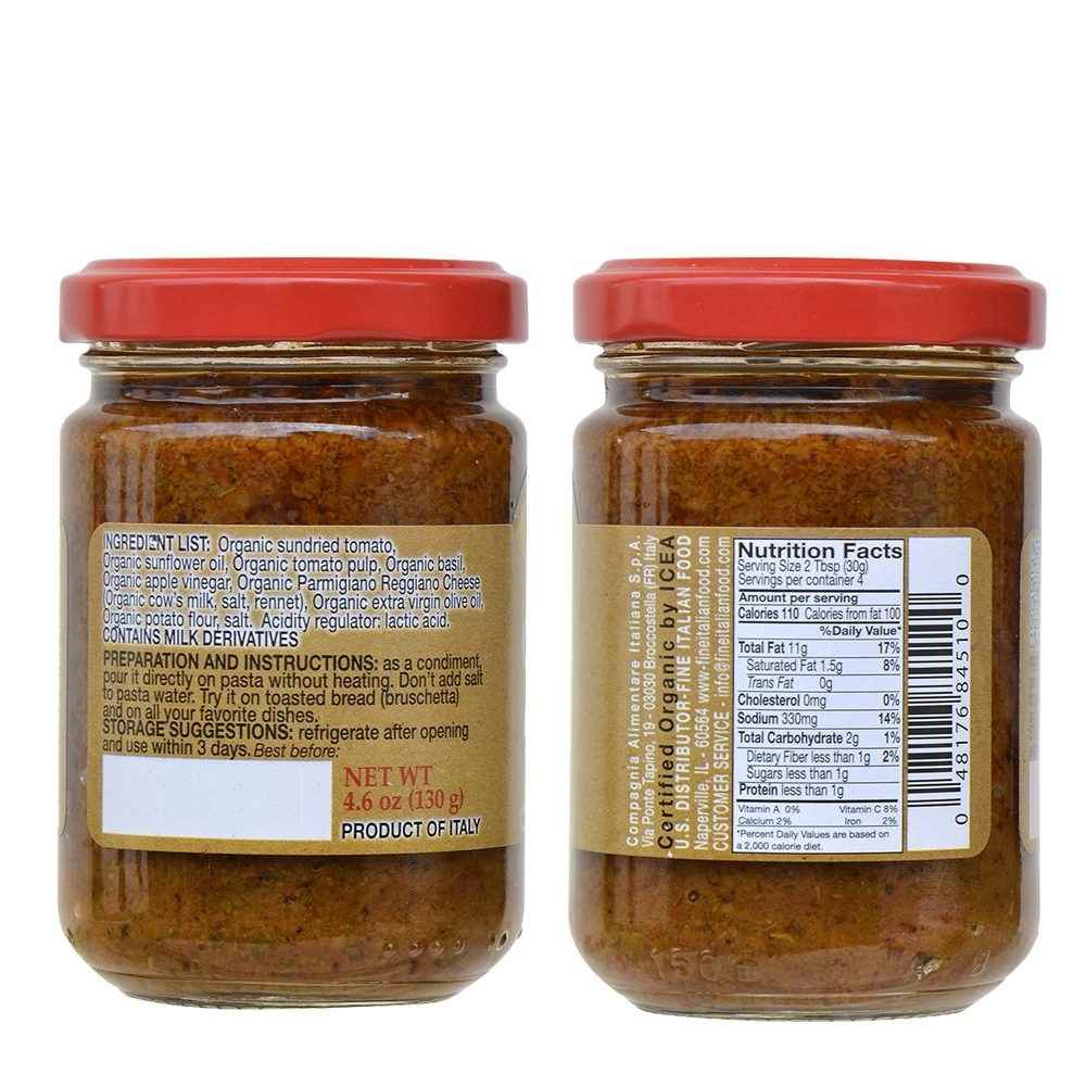 Mantova Organic Red Pesto, 4.6 oz.