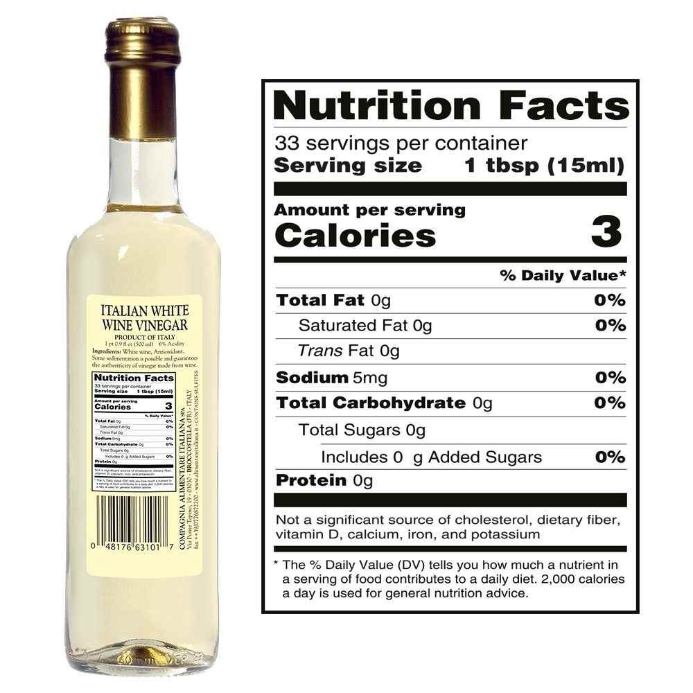 Mantova Italian White Wine Vinegar, 17 oz.