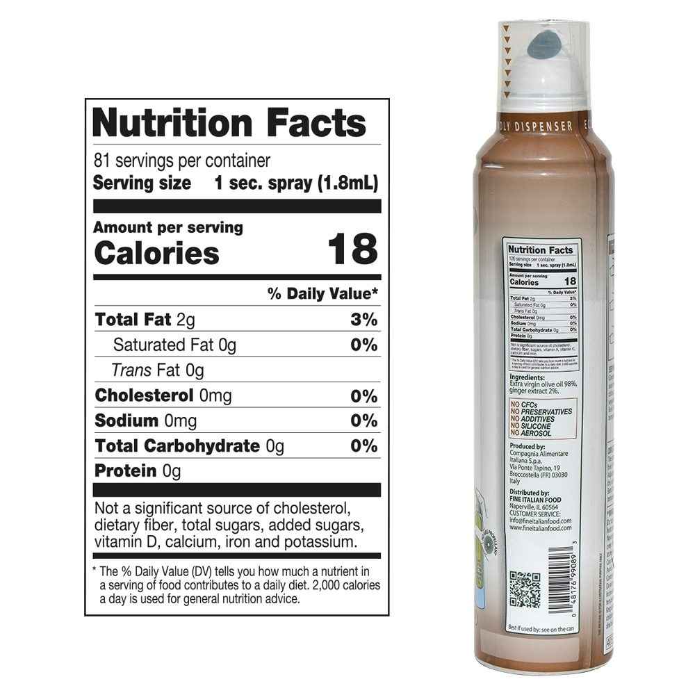Mantova Ginger Extra Virgin Olive Oil Spray, 8 oz.