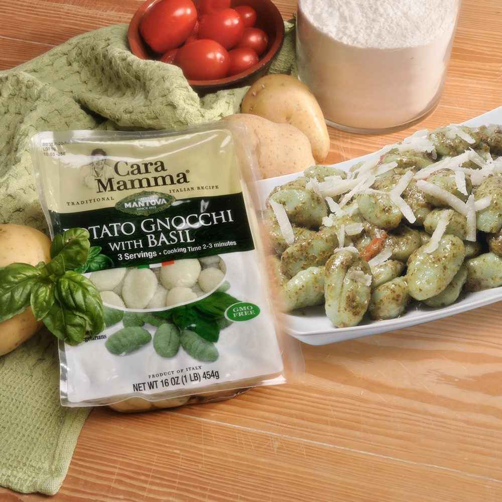 Mantova Cara Mamma Potato Gnocchi with Basil, 16 oz.