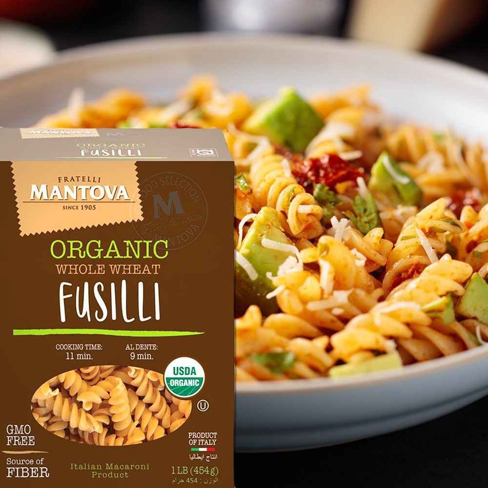 Mantova Organic Whole Wheat Fusilli, 1 lb.