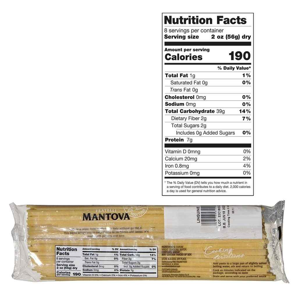 Mantova Bronze Cut Linguine Pasta, 1 lb.