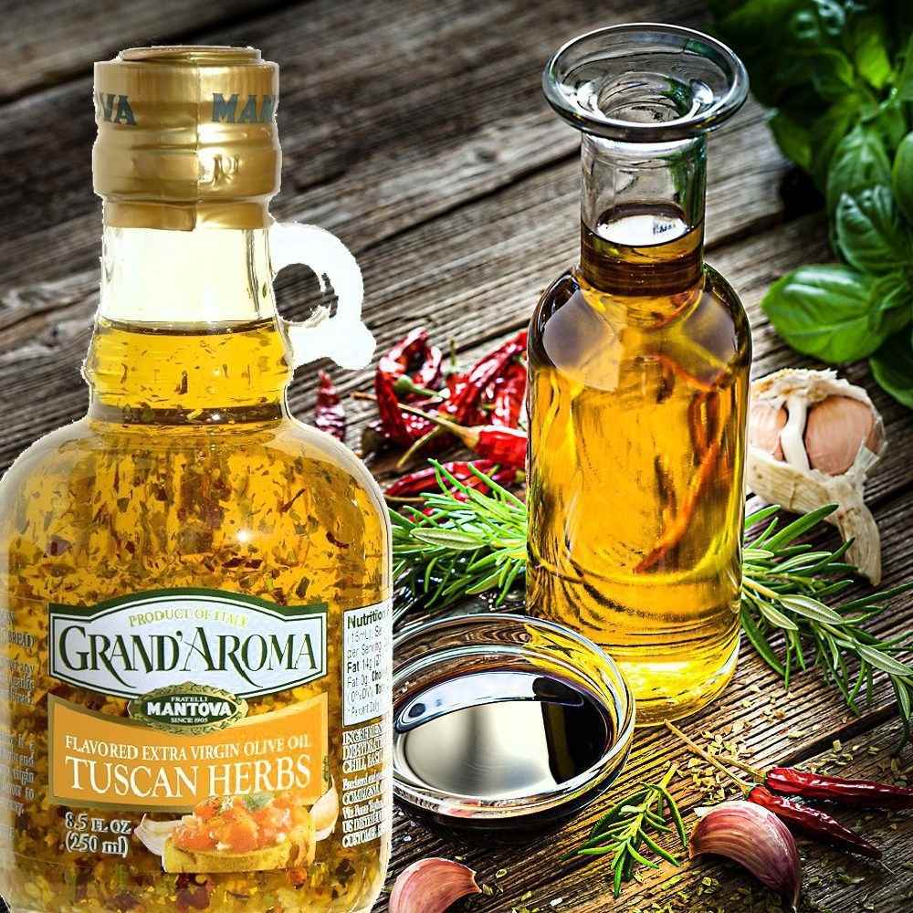 Mantova Grand'Aroma Tuscan Herbs Extra Virgin Olive Oil, 8.5 oz.
