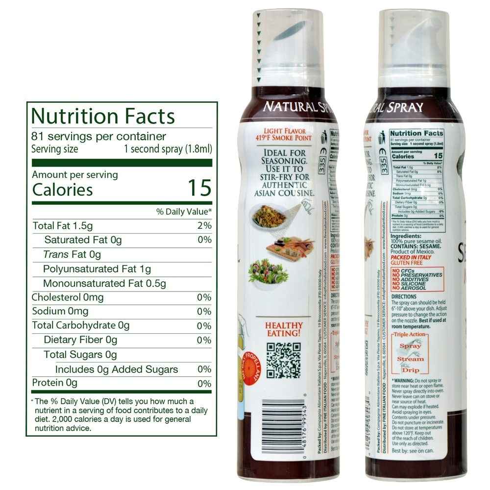 Mantova Toasted Sesame Oil Spray, 5 oz.