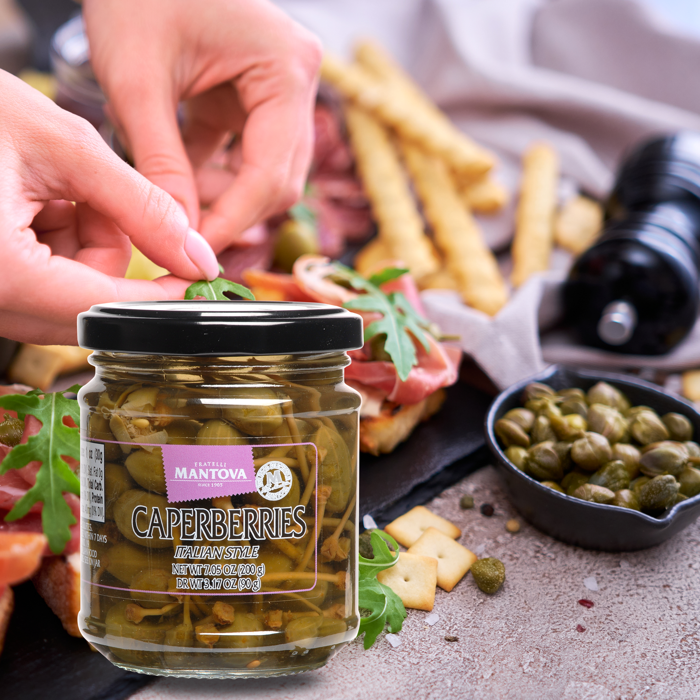 Mantova Caperberries, 7.05 oz.