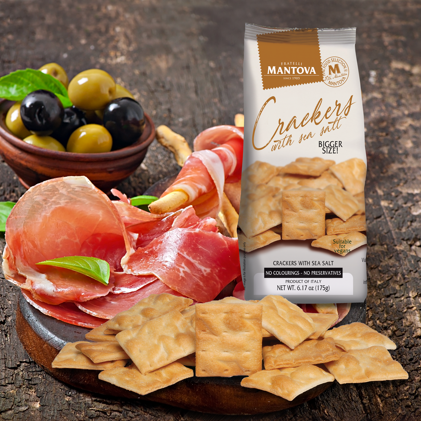 Mantova Crackers with Sea Salt, 6.17 oz.