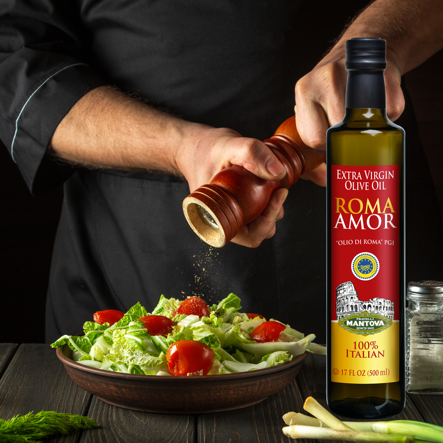 Mantova Roma Amor "Olio di Roma" PGI Extra Virgin Olive Oil, 17 fl. oz.