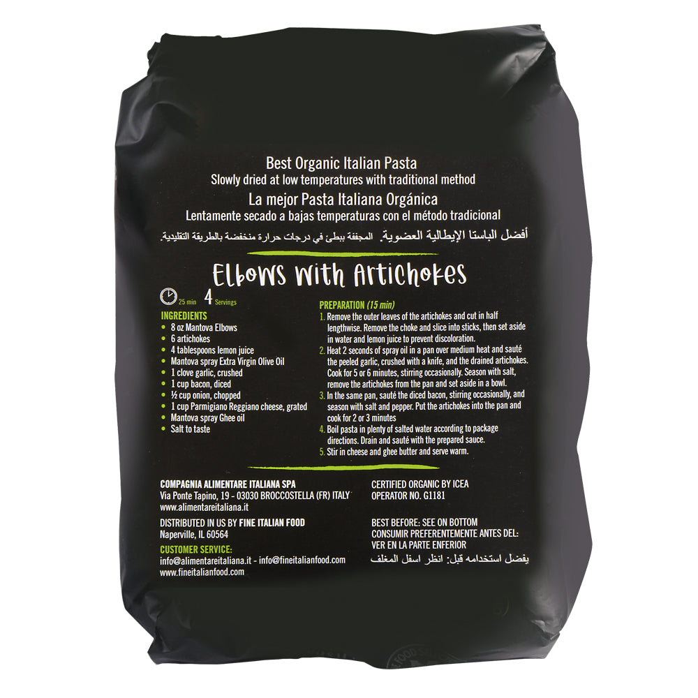 Mantova Organic Elbow Pasta, 1 lb.
