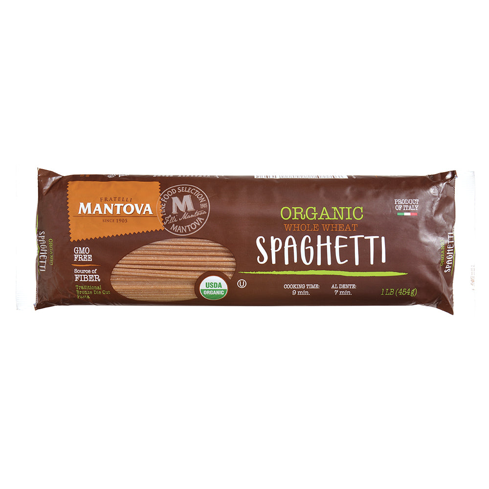 Mantova Organic Whole Wheat Spaghetti, 1 lb.