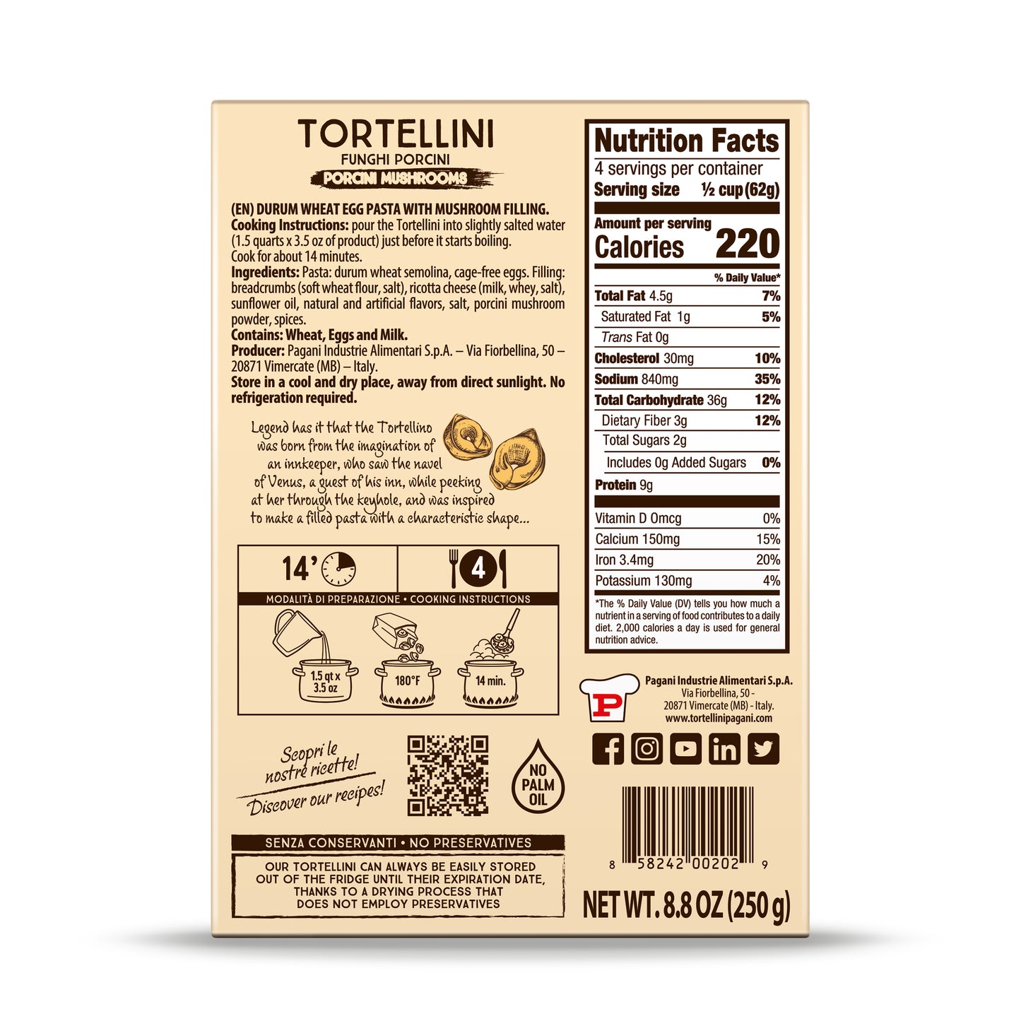 
                  
                    Pagani Tortellini with Cheese and Porcini Mushrooms, 8.8 oz.
                  
                
