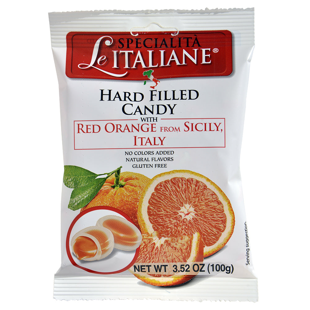 Le Specialità Italiane Hard Candy with Red Orange of Sicily, 3.52 oz.
