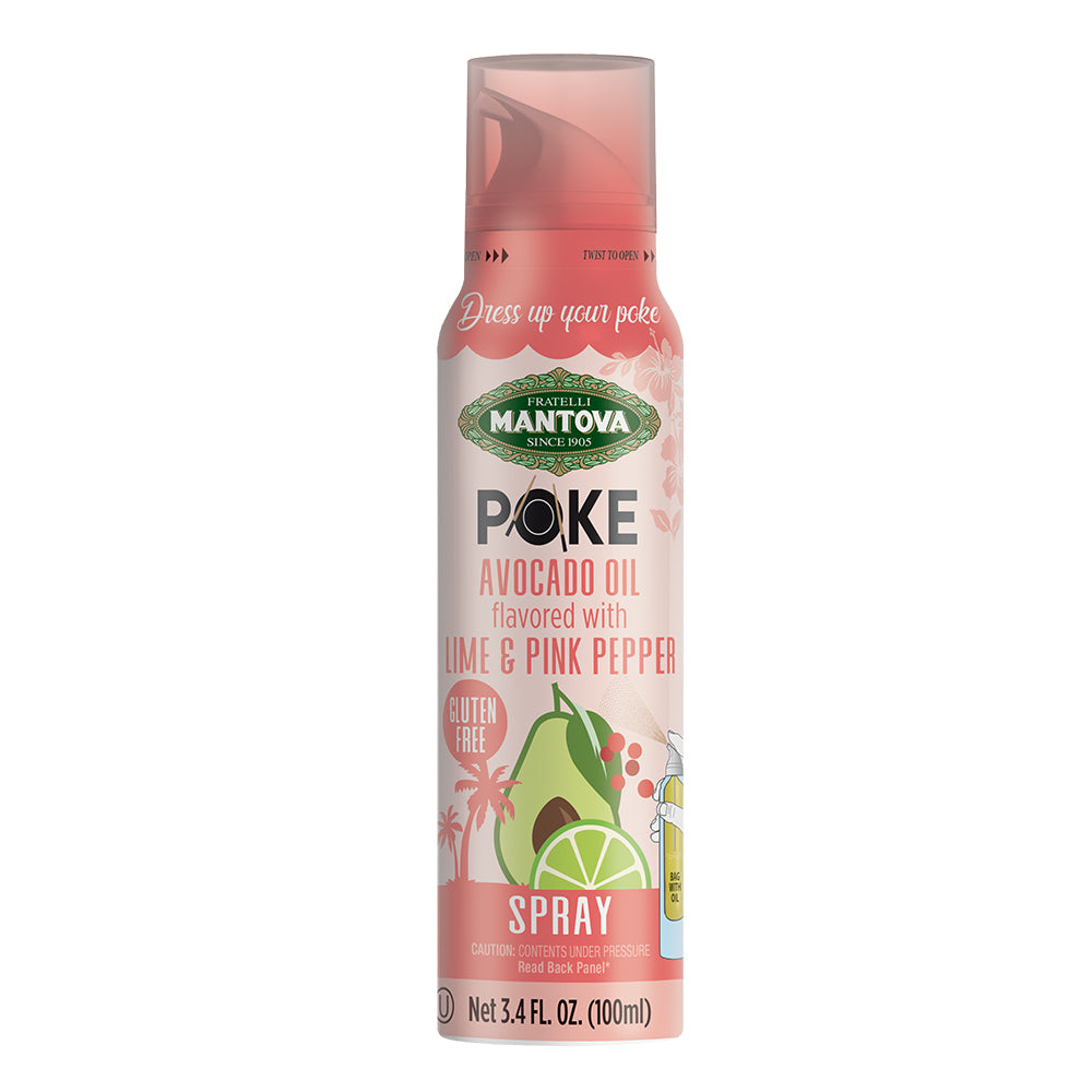Mantova Poke Avocado Oil with Lime and Pink Pepper Spray, 3.4 fl. oz.