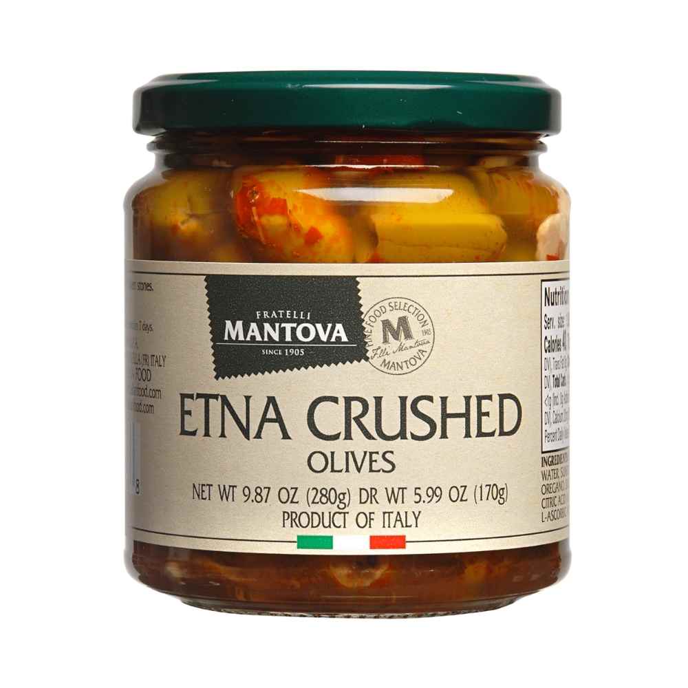 Mantova Etna Crushed Olives, 9.87 oz.
