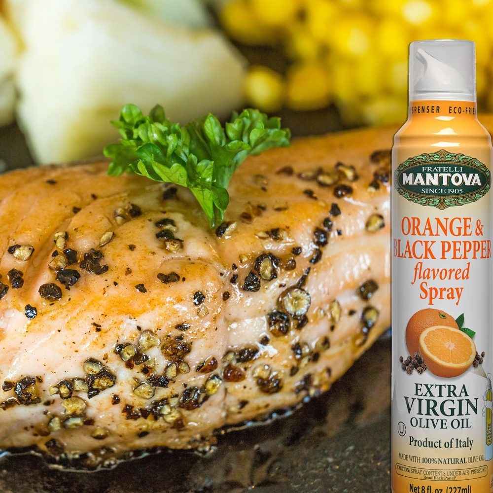 Mantova Orange & Black Pepper Extra Virgin Olive Oil Spray, 8 oz
