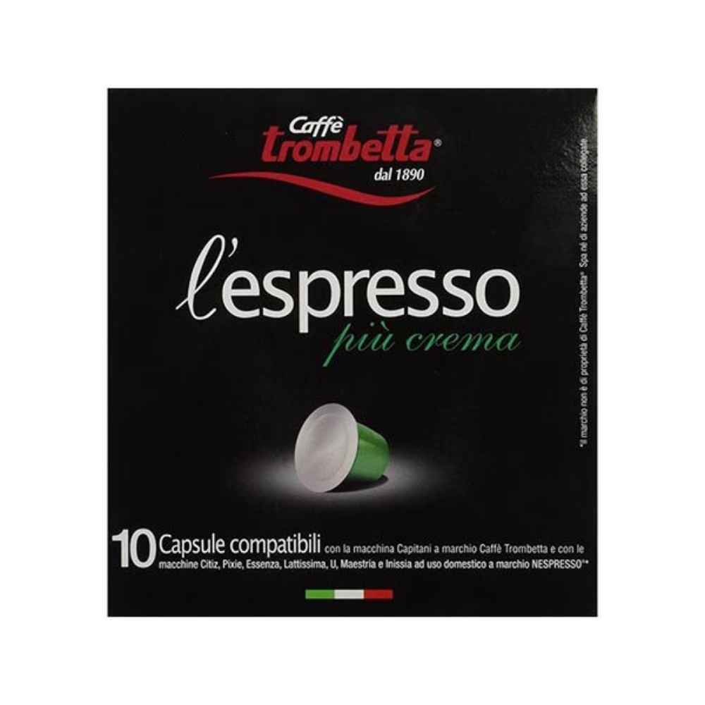 Trombetta Nespresso Piu Crema Pods, 10 count