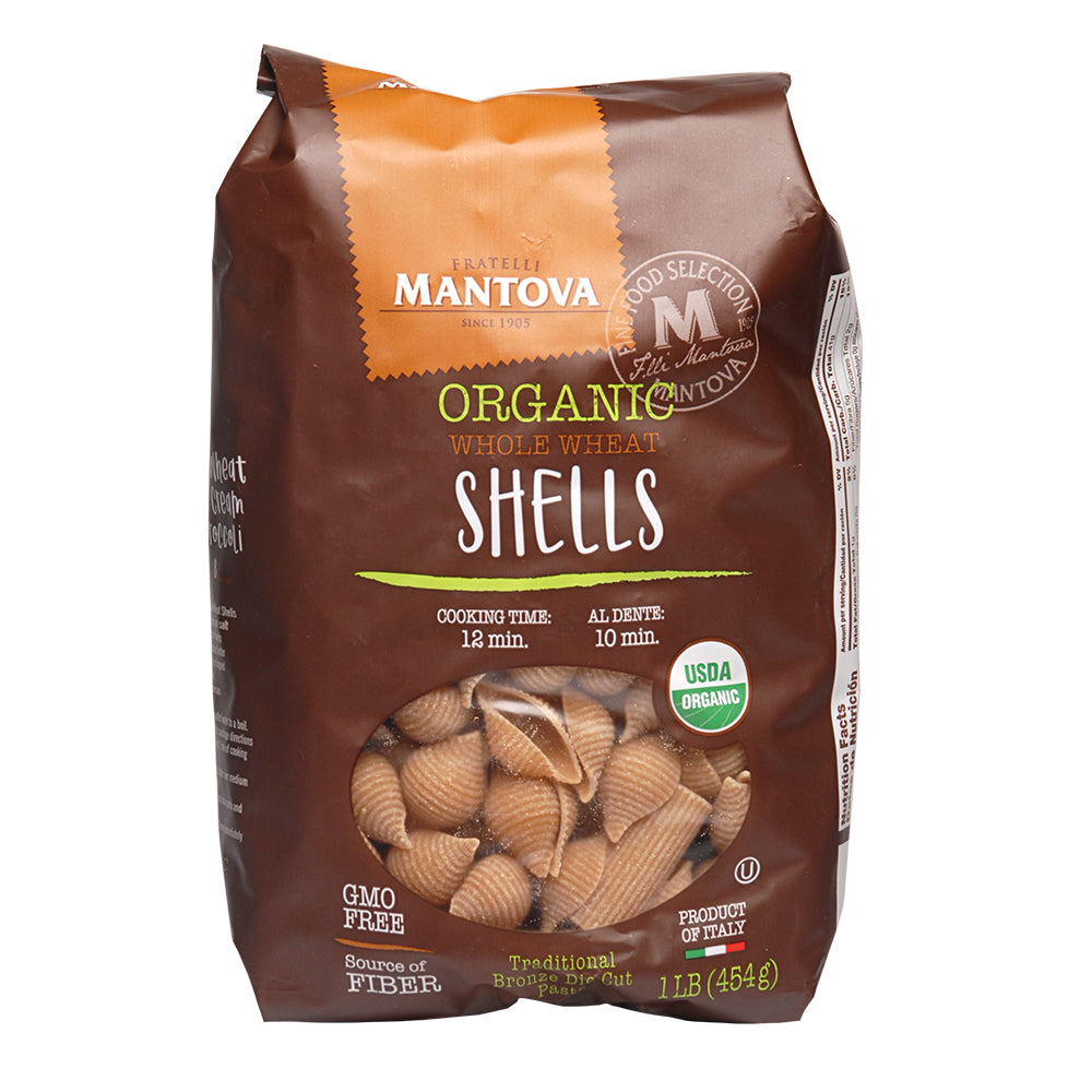 Mantova Organic Whole Wheat Shells, 1 lb.